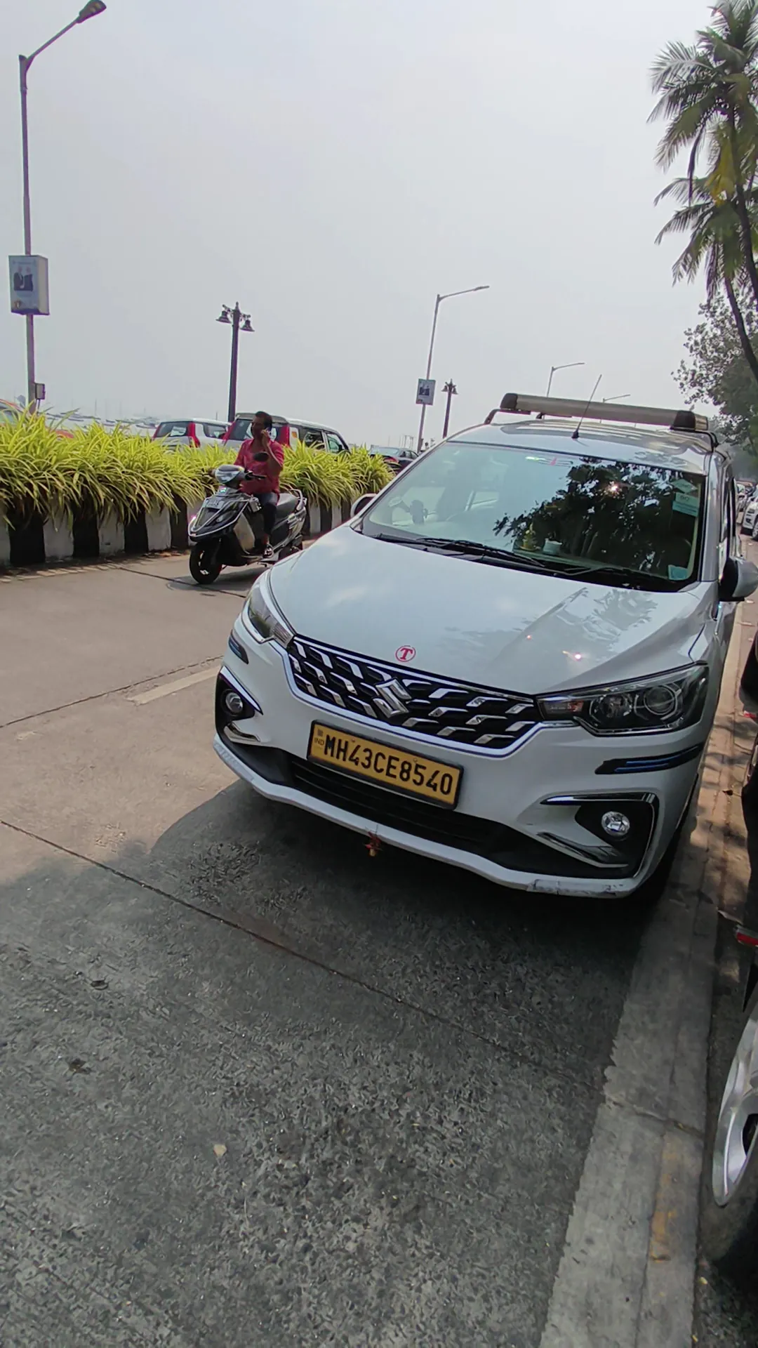 The Ertiga parked by the sea