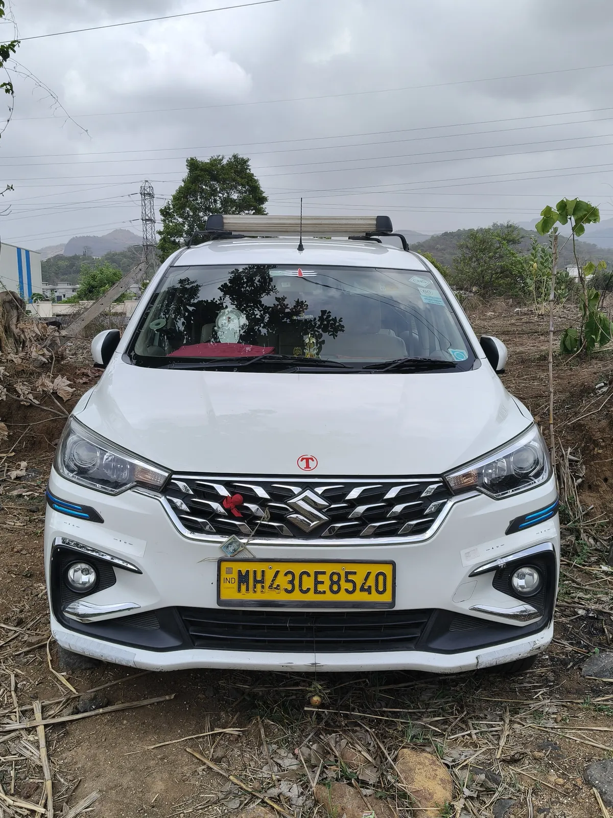 Divya’s Ertiga at a Sahyadri viewpoint in the monsoon